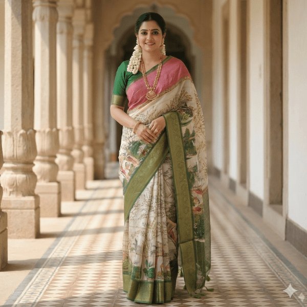 About 13 printed-pink-cream-saree-01